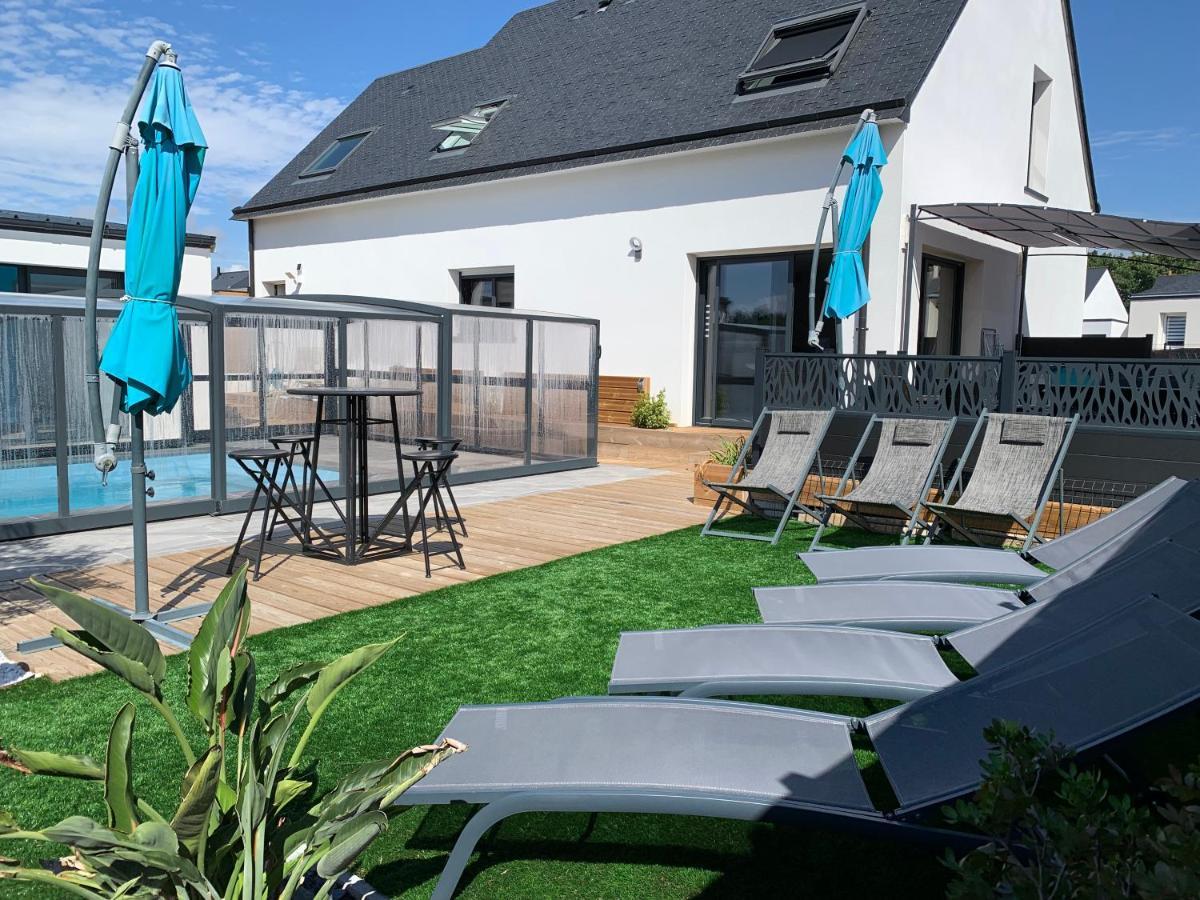 Maison 10 Pers En Bord De Mer Avec Piscine Chauffee Toute L'Annee, Spa Et Hamman Surzur Exterior foto